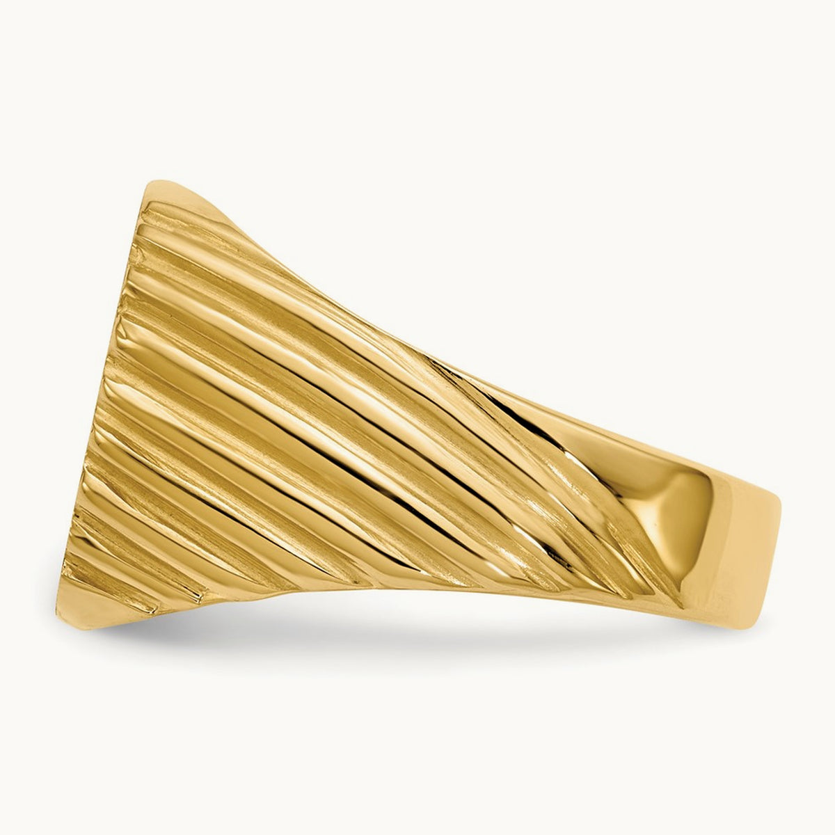 13.5x13.5 Open Back Mens Signet Ring, 14K