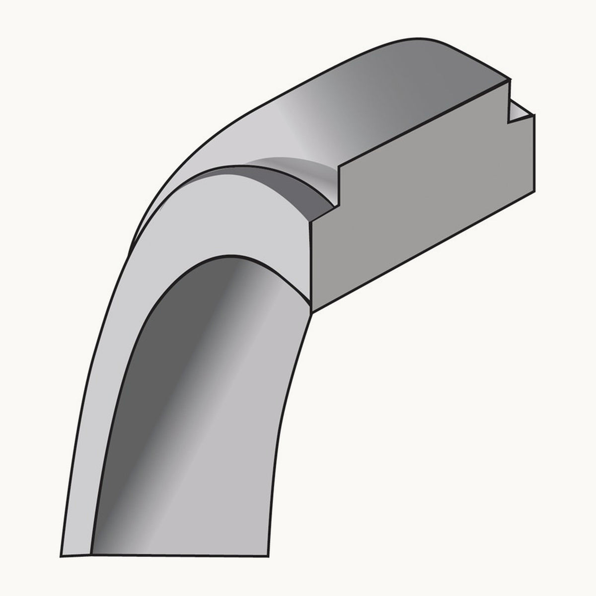 Flat with Step Edge Band, 4mm, 10K White Gold