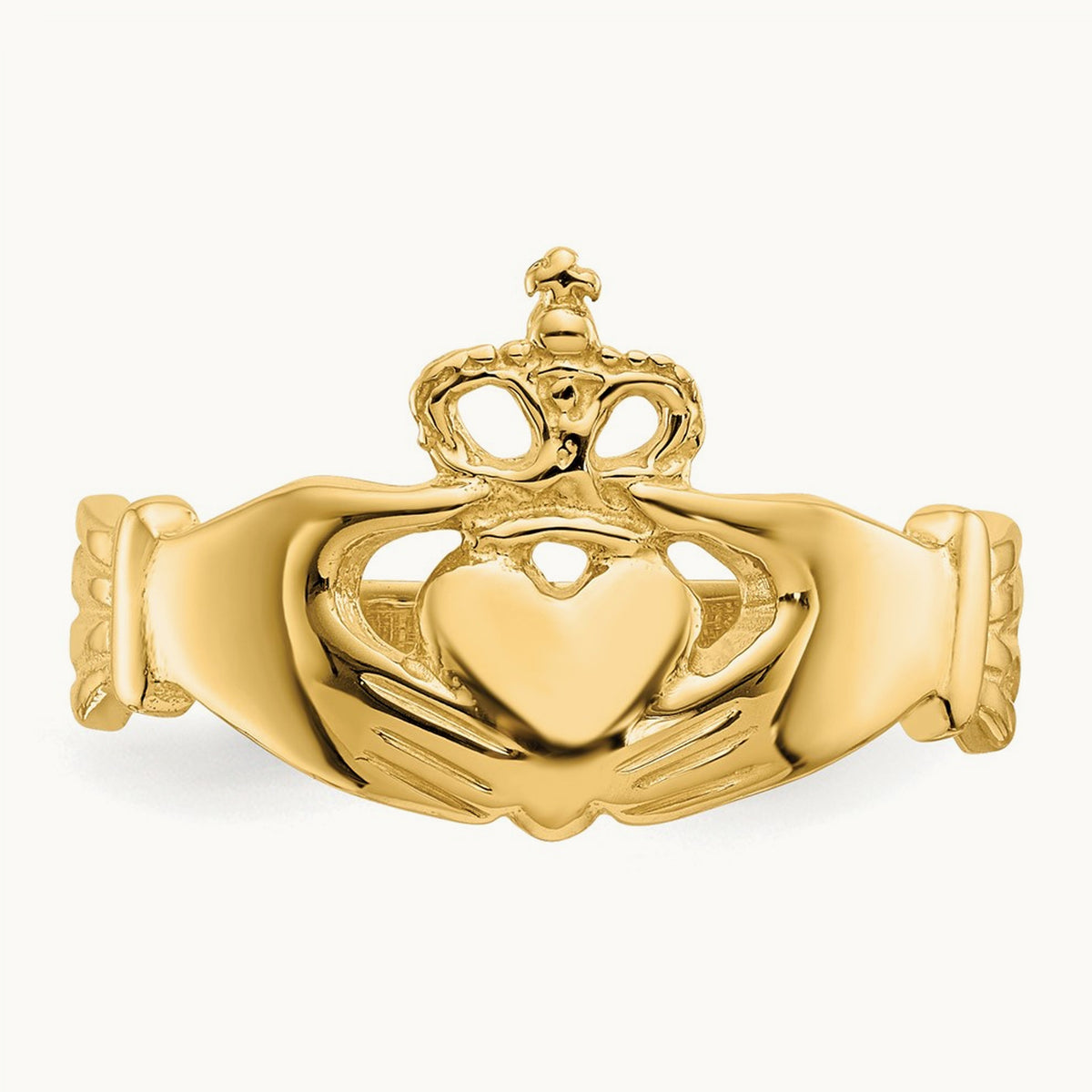 Polished Claddagh Ring, 14K