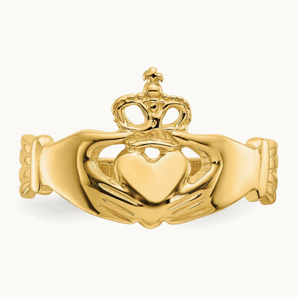 Polished Claddagh Ring, 14K