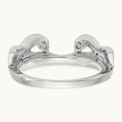 Black and White Diamond Wrap, 14K White Gold