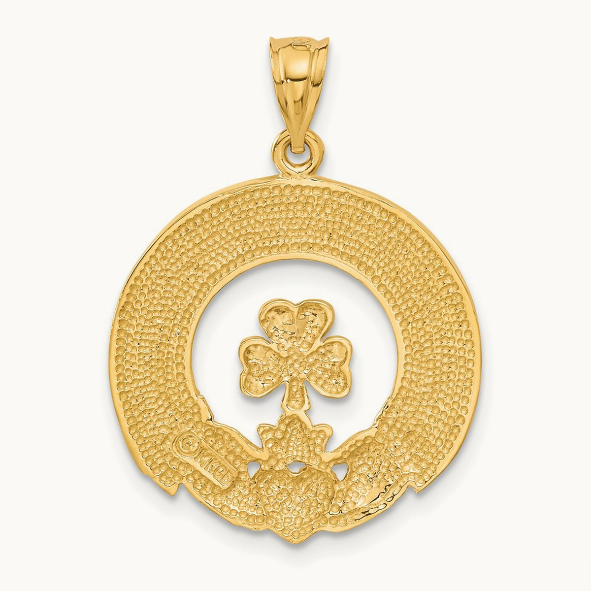 Claddagh Leaf Charm, 14K