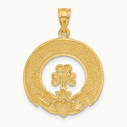 Claddagh Leaf Charm, 14K