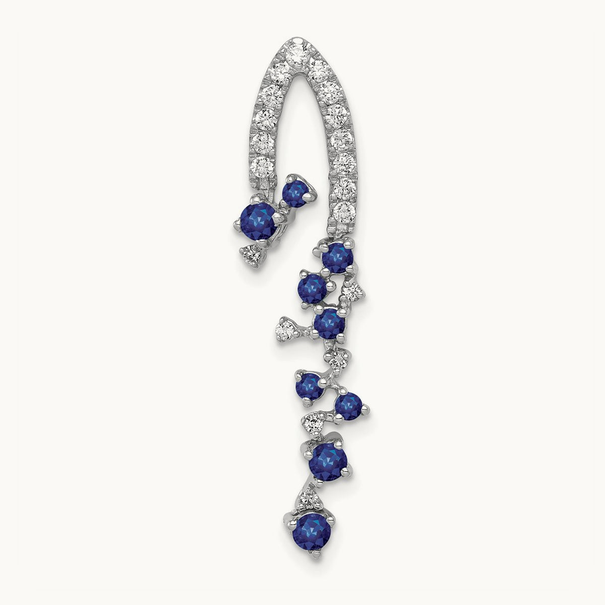 Created Blue Sapphire Pendant, 0.20 ct tw Lab-Grown Diamond
