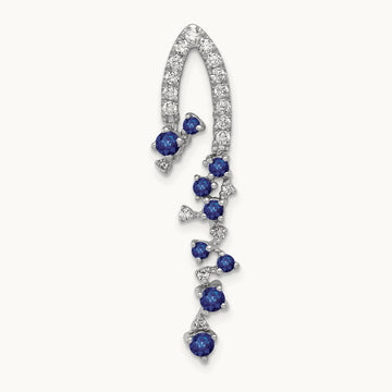 Created Blue Sapphire Pendant, 0.20 ct tw Lab-Grown Diamond