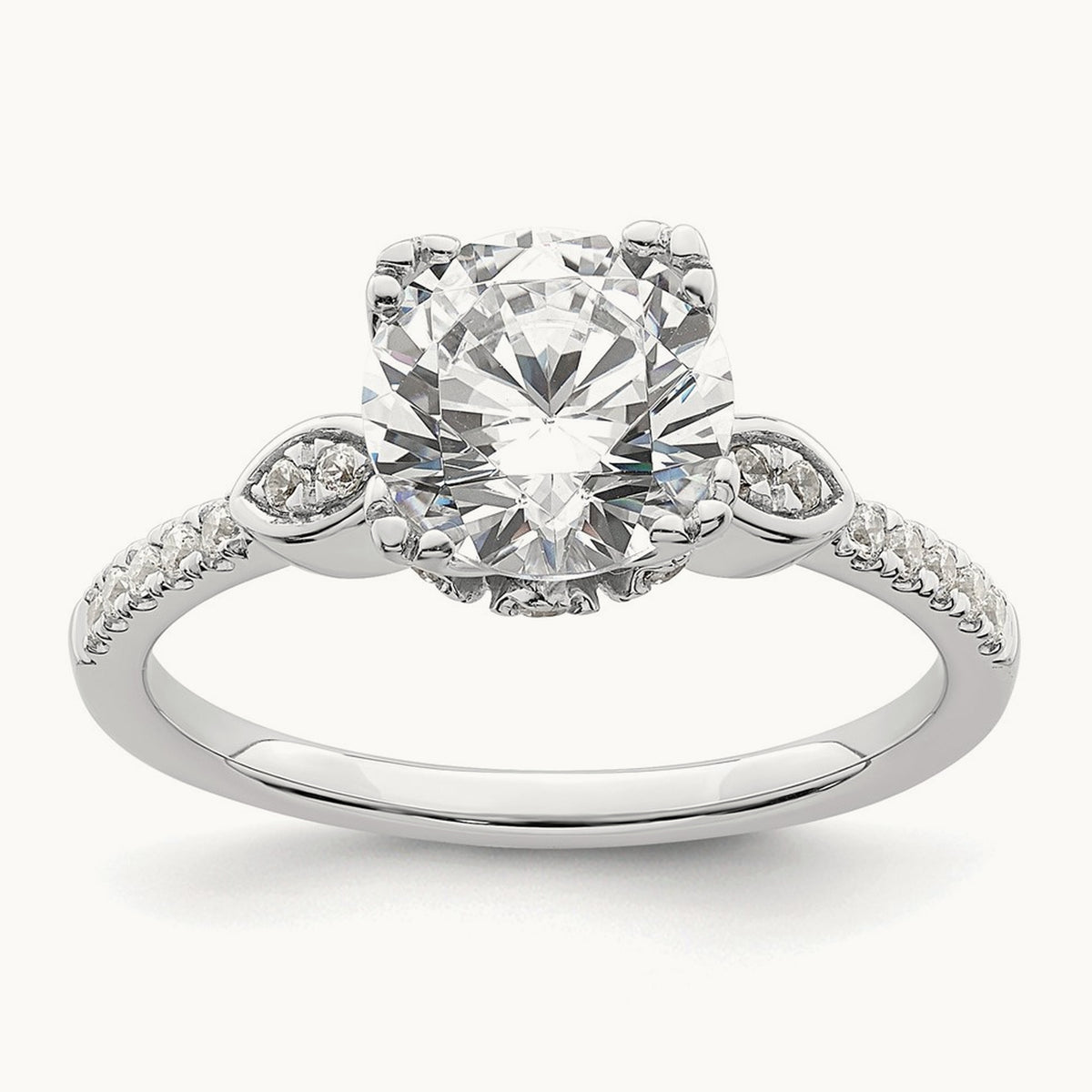 Round Semi-Mount Engagement Ring — 2 ct, 7
