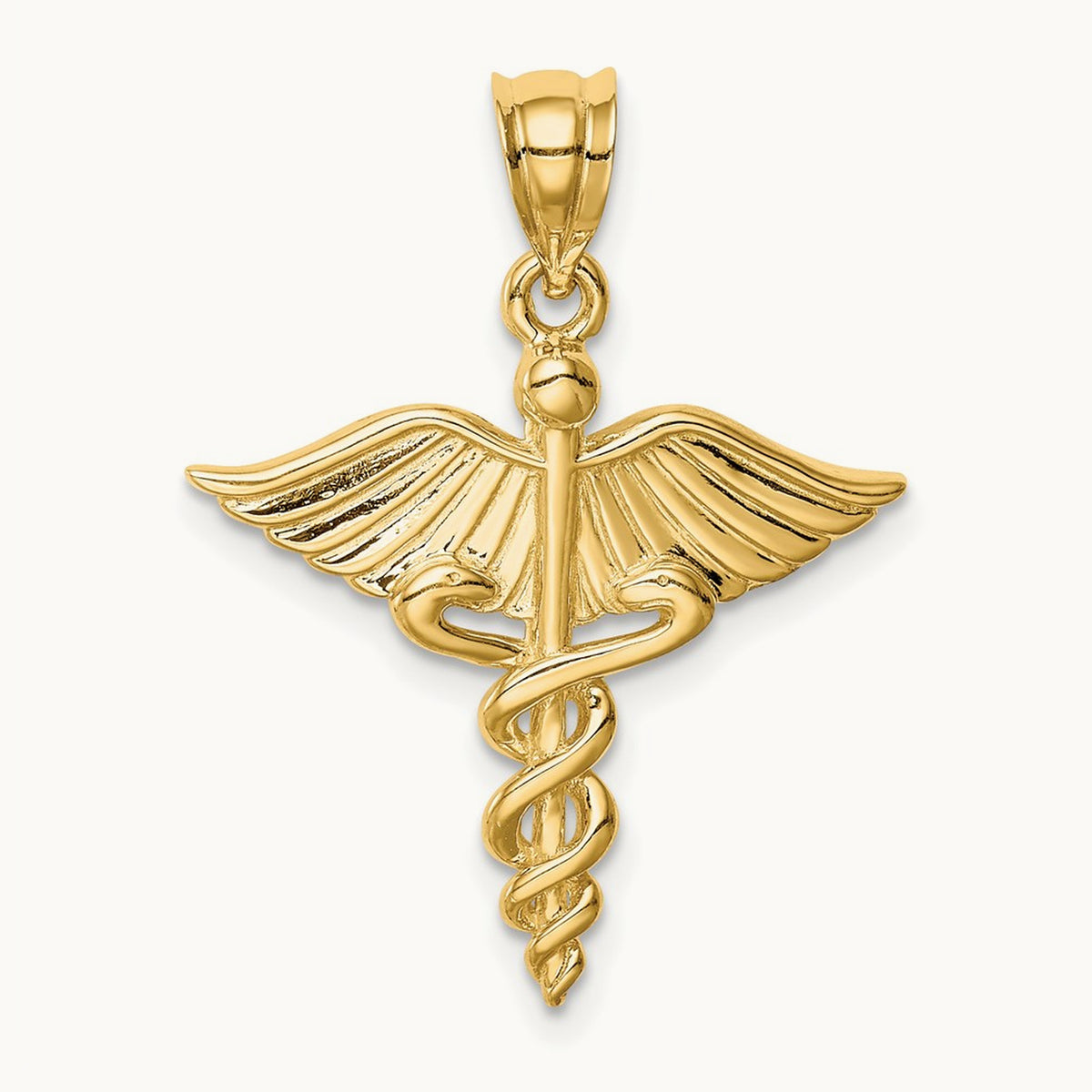 Polished 3-D Medical Pendant — 14K Yellow Gold