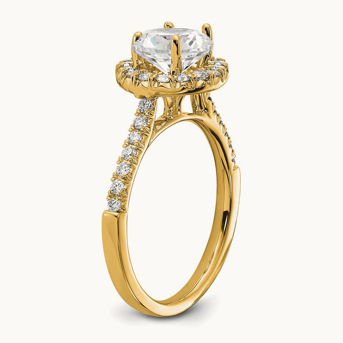 Semi-Mount Engagement Ring, 0.25-0.50 ct tw Lab-Grown Diamond — 1/2 ct (holds 1 1/2 ct center) · VS/SI (Great), 14K Yellow Gold, 7