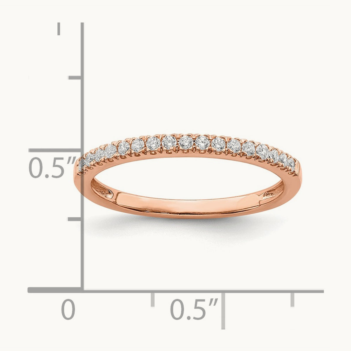 Diamond Wedding Band, 0.15 ct tw, 14K Gold — 14K Rose Gold