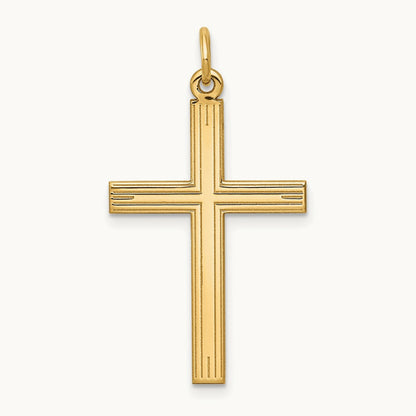 Laser Designed Cross Pendant, 14K