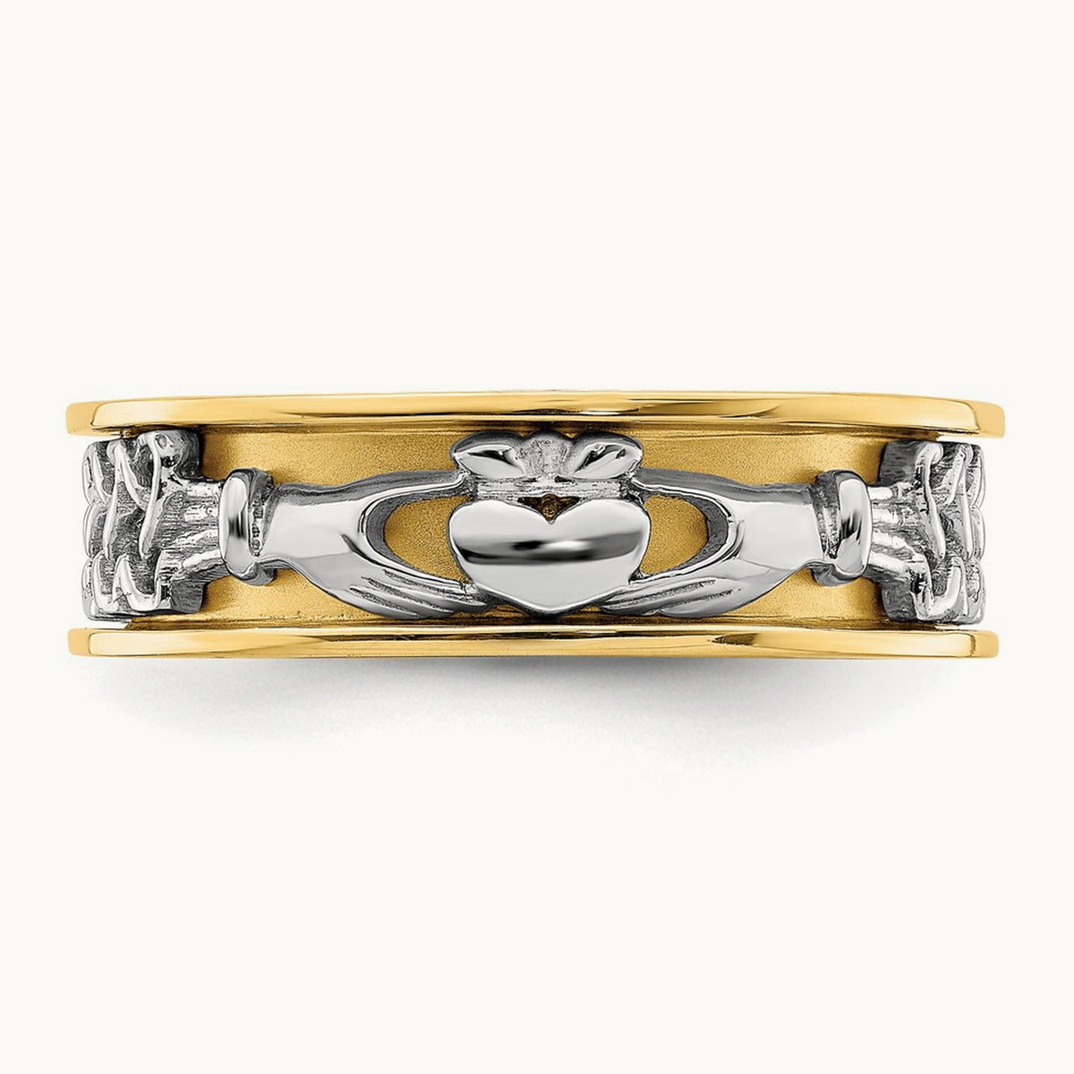 Claddagh Band, 14K Two Tone