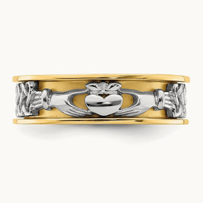 Claddagh Band, 14K Two Tone