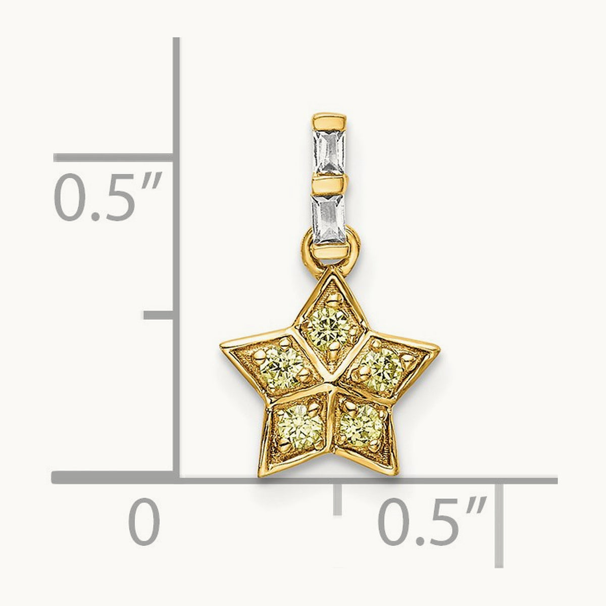 Diamond and Yellow Sapphire Star Pendant, 14K
