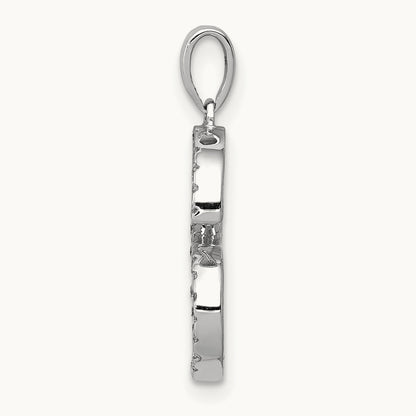 Diamond Letter S Initial Pendant, 14K White Gold