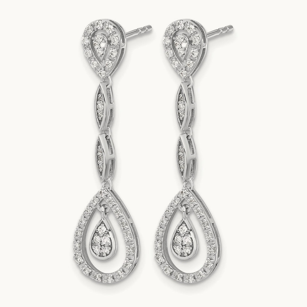 Dangle Teardrop Post Earrings, 0.25 ct tw Lab-Grown Diamond