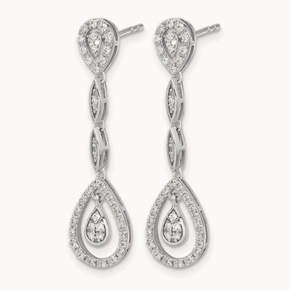 Dangle Teardrop Post Earrings, 0.25 ct tw Lab-Grown Diamond