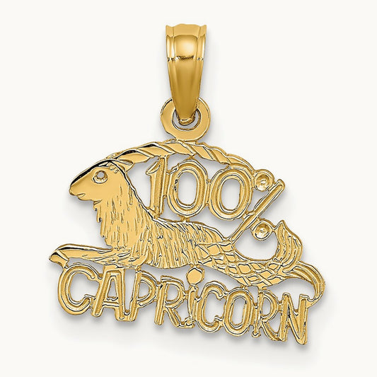 100% CAPRICORN Zodiac Charm, 14K
