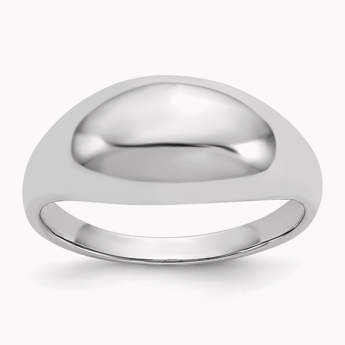 Polished Dome Ring, 14K White Gold