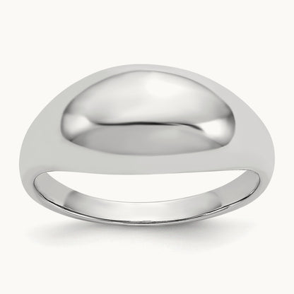 Polished Dome Ring, 14K White Gold