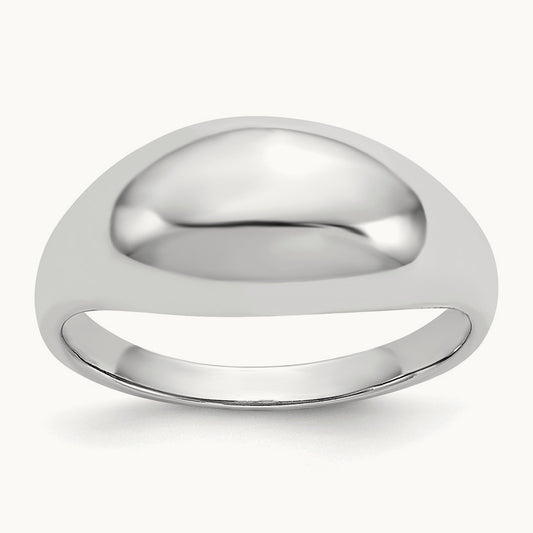 Polished Dome Ring — 14K White Gold