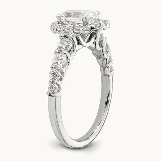 Oval Semi-Mount Engagement Ring, 1.00 ct tw Lab-Grown Diamond