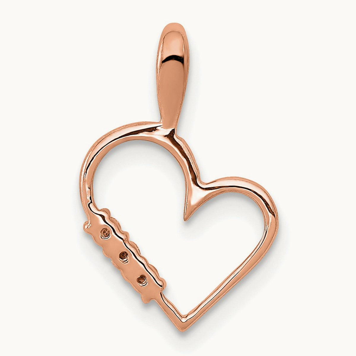 Diamond Heart Pendant — 14K Rose Gold