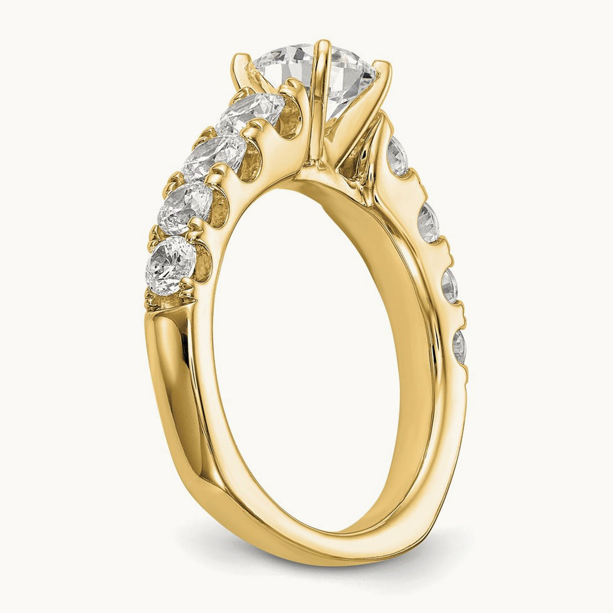 Peg Set Ring, 1.25 ct tw Lab-Grown Diamond — 14K Yellow Gold