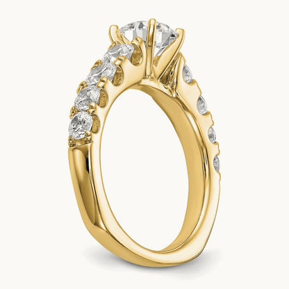 Peg Set Ring, 1.25 ct tw Lab-Grown Diamond — 14K Yellow Gold
