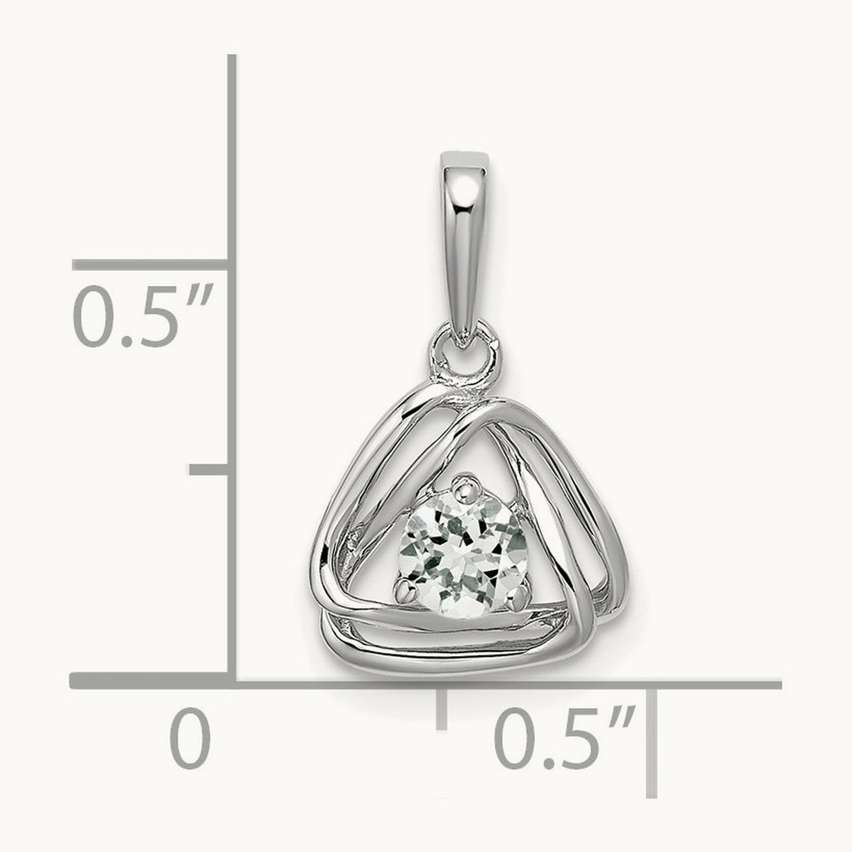 Topaz Triangle Pendant — 14K White Gold