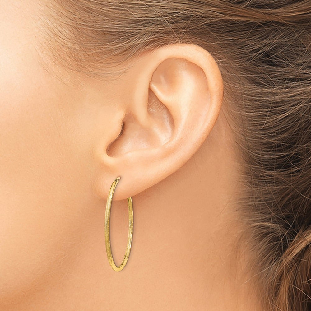 Satin Diamond-cut Endless Hoop Earrings — 30mm, 1.5mm