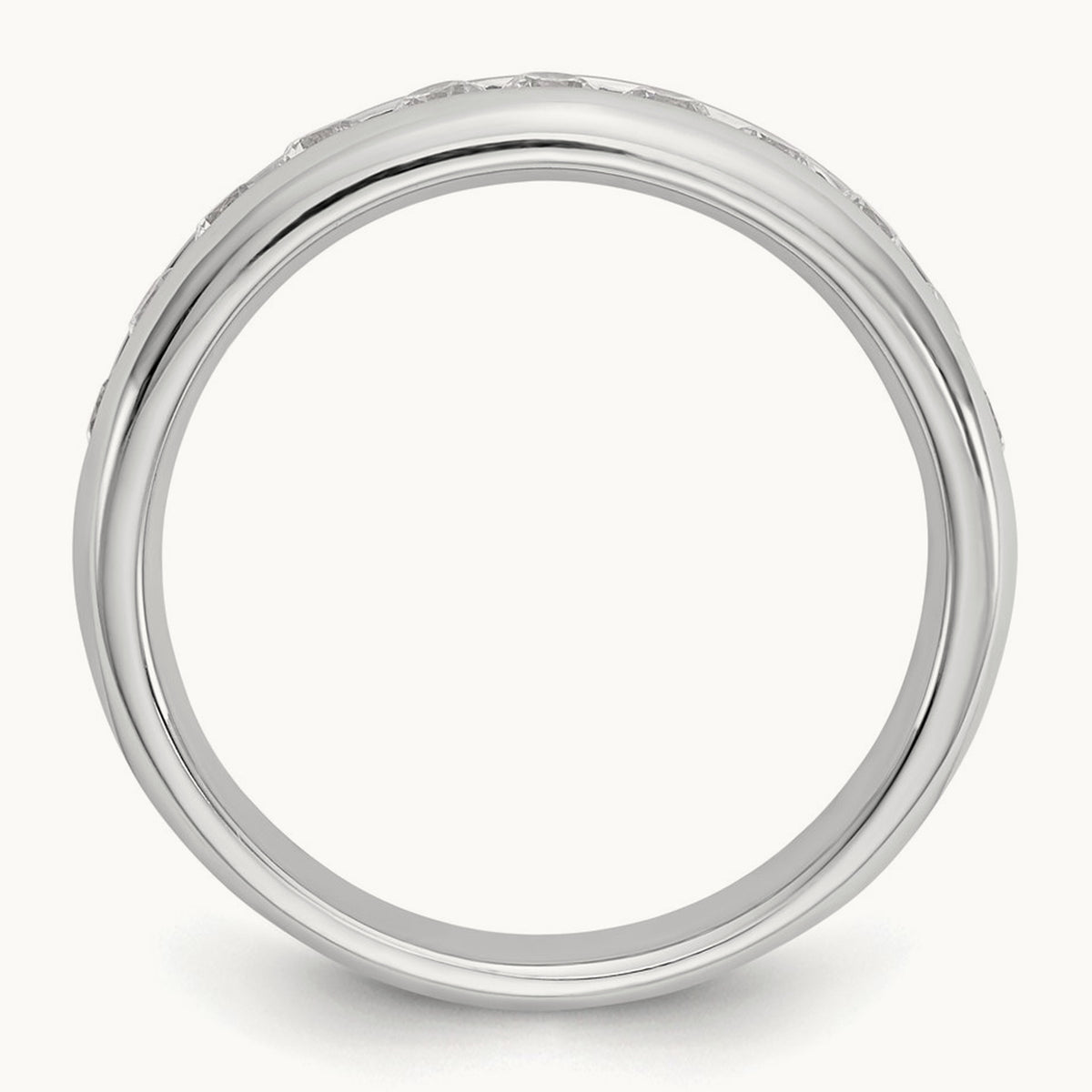 11-Stone Diamond Channel Band, 14K White Gold