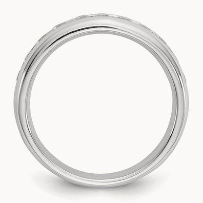 11-Stone Diamond Channel Band, 14K White Gold