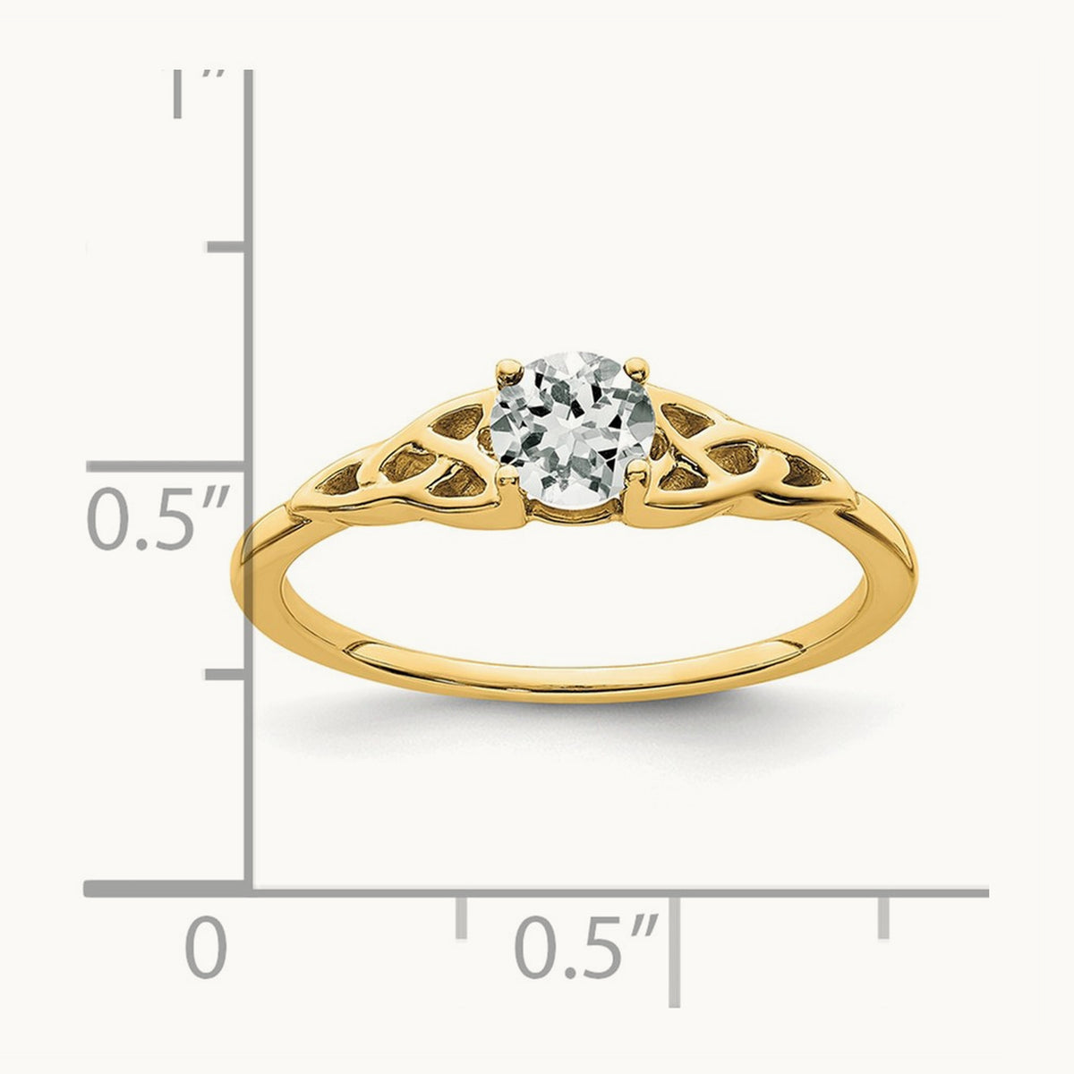 Topaz Celtic Knot Ring — 14K Yellow Gold, 7