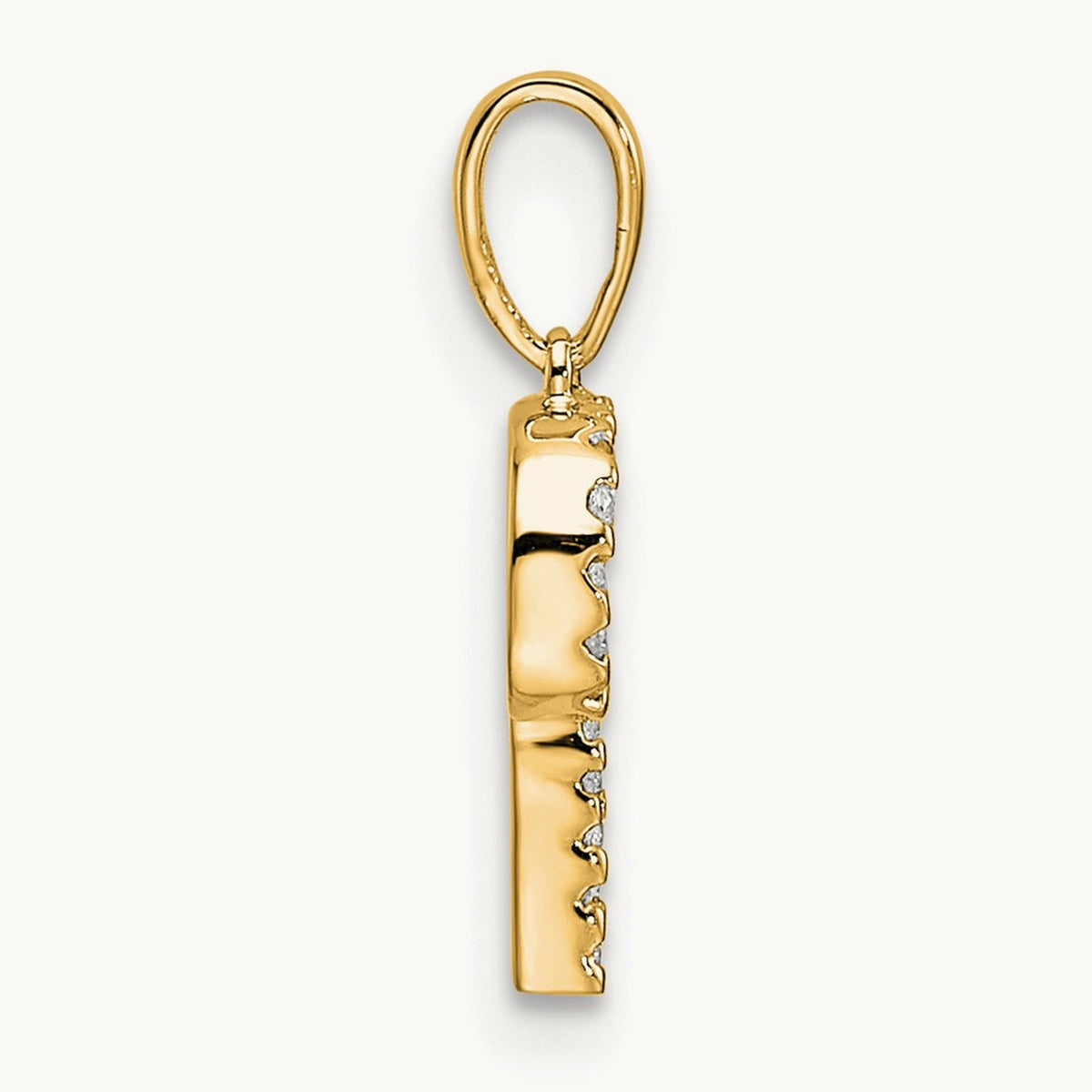 Diamond Letter P Initial Pendant, 14K