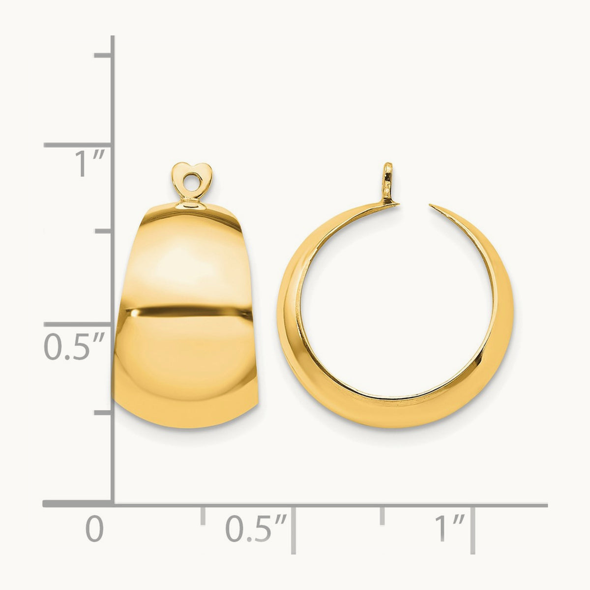 Polished Hoop Earring Jackets — 14K Yellow Gold, 20mm
