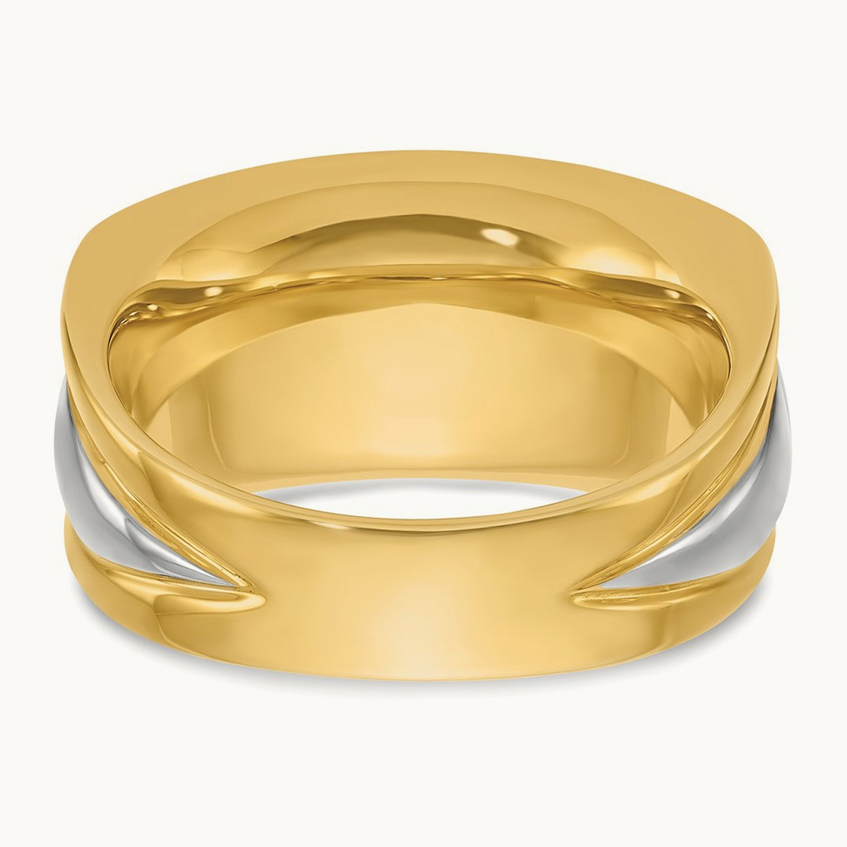 14ktt IBGoodman Men's Polished & Grooved 7-Stone Diamond Ring