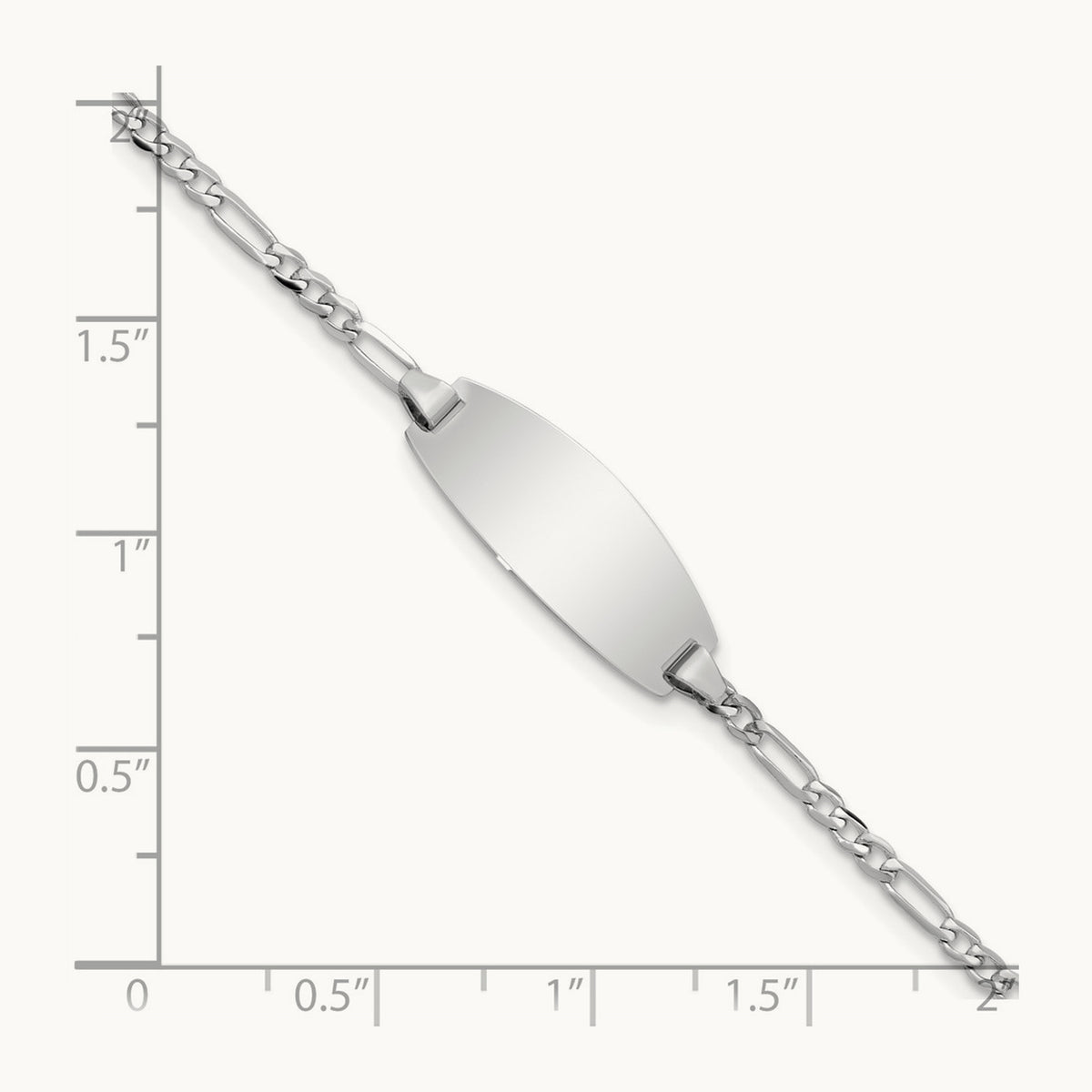 Oval Figaro ID Bracelet — 14K White Gold, 5.5mm