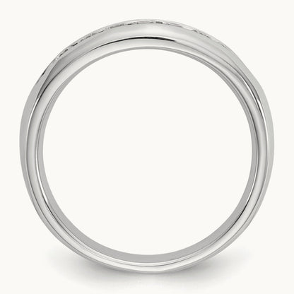 7-Stone Diamond Channel Band, 14K White Gold
