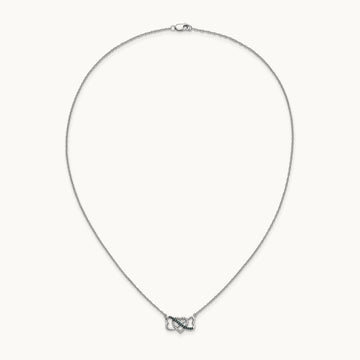 w/ Blue and White Diamond Triple Heart 17in Necklace, 14K White Gold