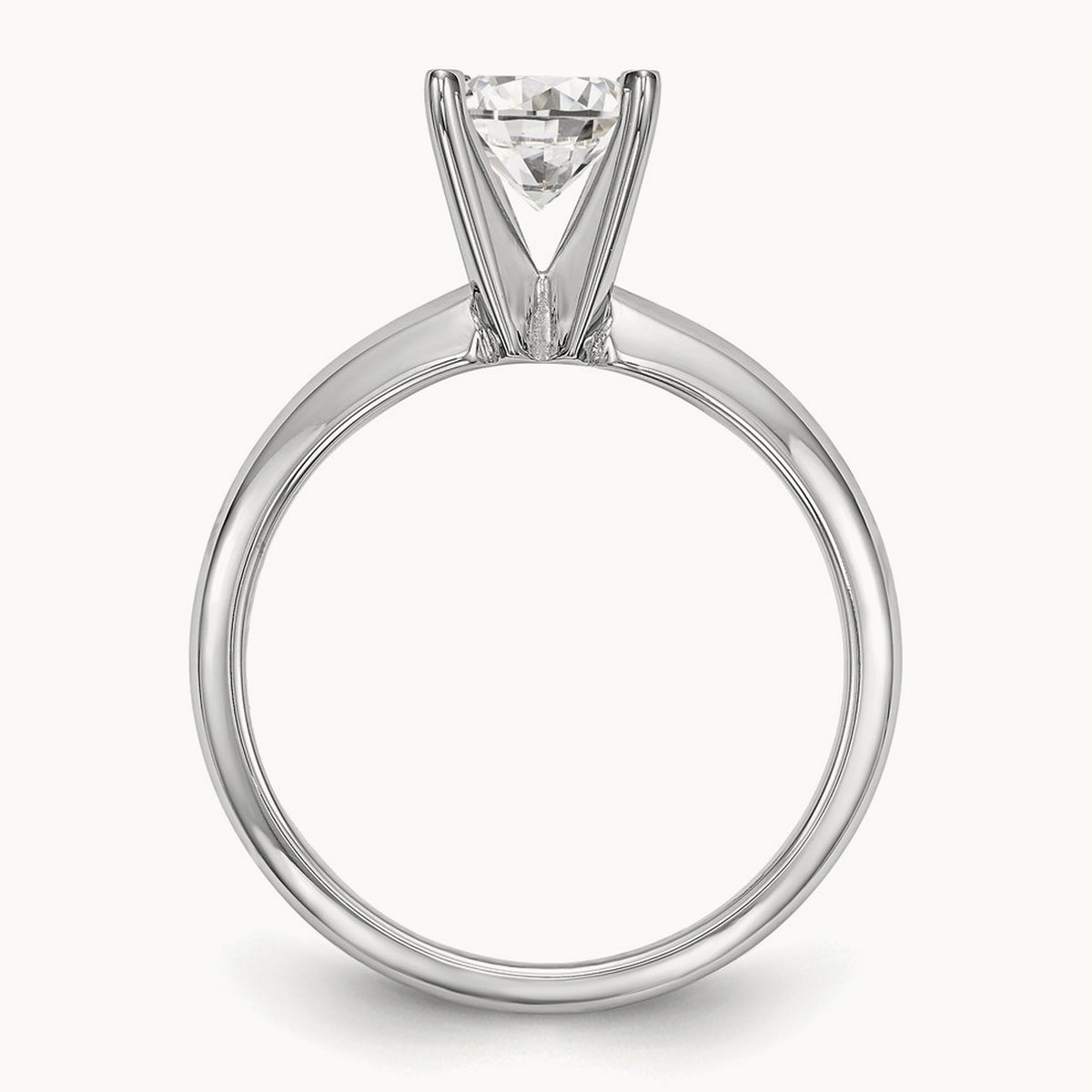 1/4ct. Lightweight 4-Prong Solitaire Ring Mounting, 14K White Gold