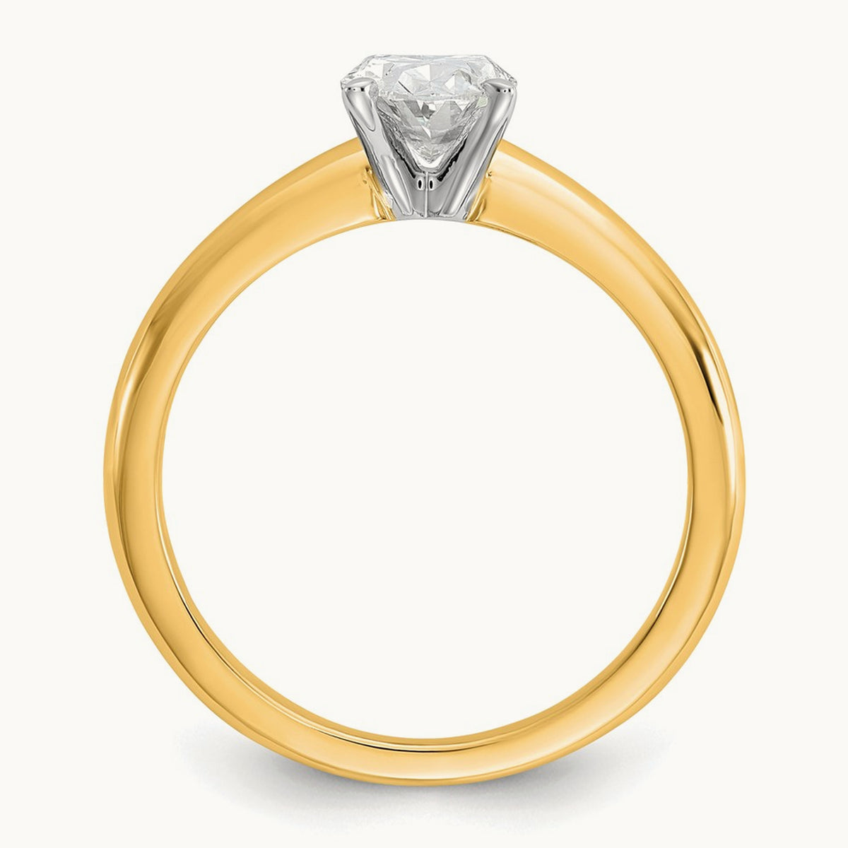 Oval Solitaire Engagement Ring, 0.50-5.00 ct tw Lab-Grown Diamond — 1 ct, 14K Two-Tone