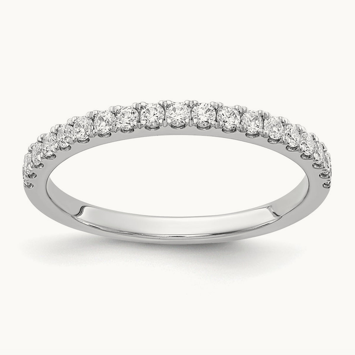Scalloped Pavé Band — 14K White Gold, 7