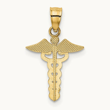 Caduceus Medical Pendant, 14K