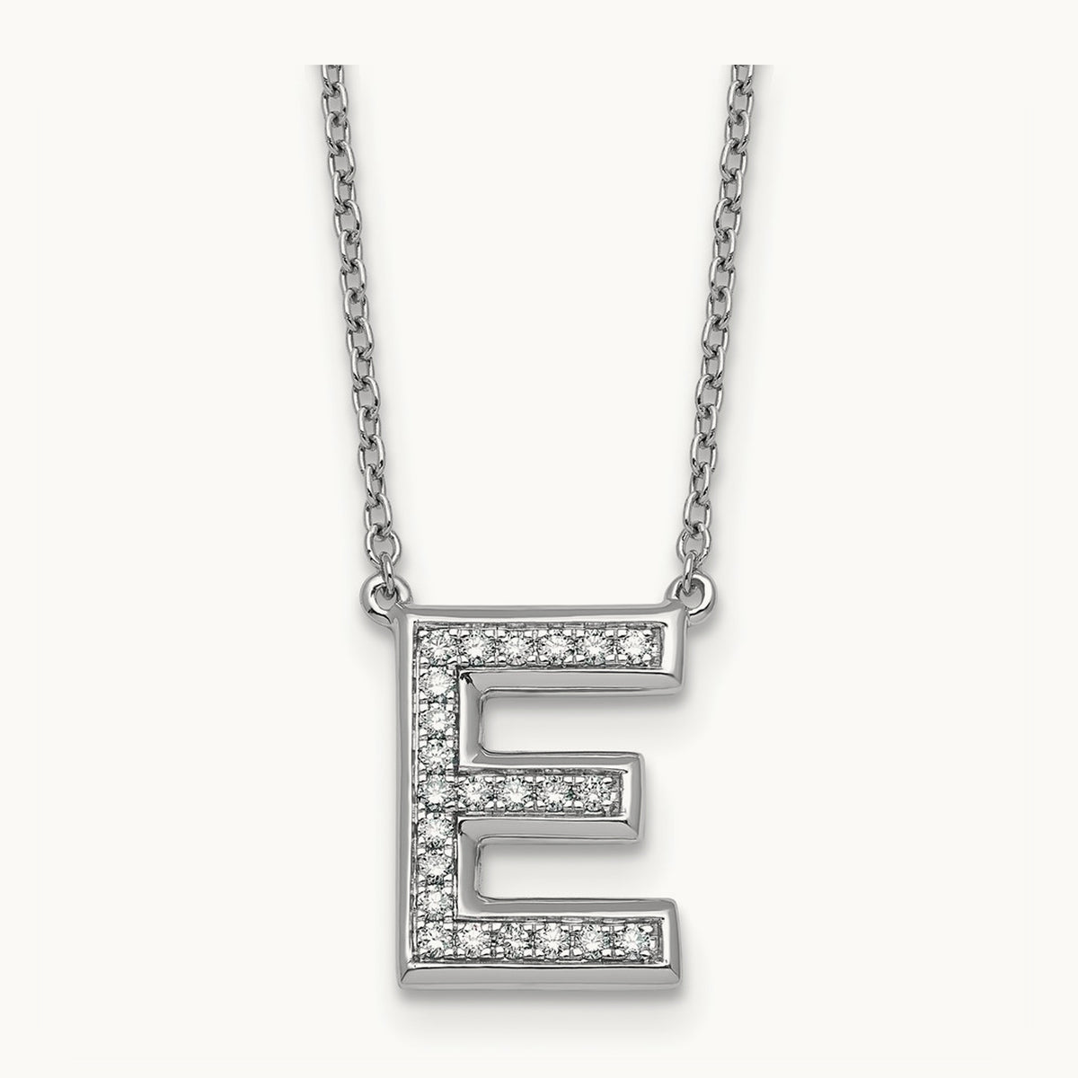 Initial E Necklace, 0.25 ct tw Lab-Grown Diamond