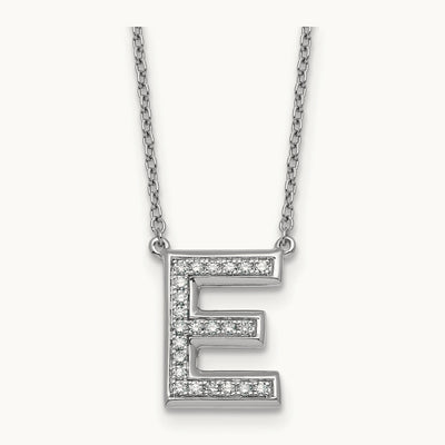 Initial E Necklace, 0.25 ct tw Lab-Grown Diamond
