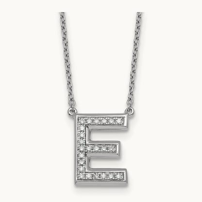 Initial E Necklace, 0.25 ct tw Lab-Grown Diamond