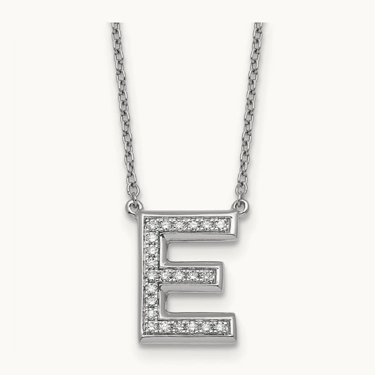 Initial E Necklace, 0.25 ct tw Lab-Grown Diamond
