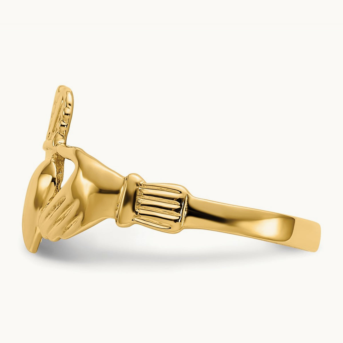 Polished Claddagh Ring, 14K