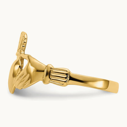Polished Claddagh Ring, 14K