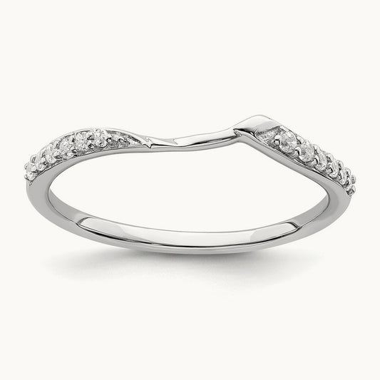 Contoured Diamond Band, 10K White Gold
